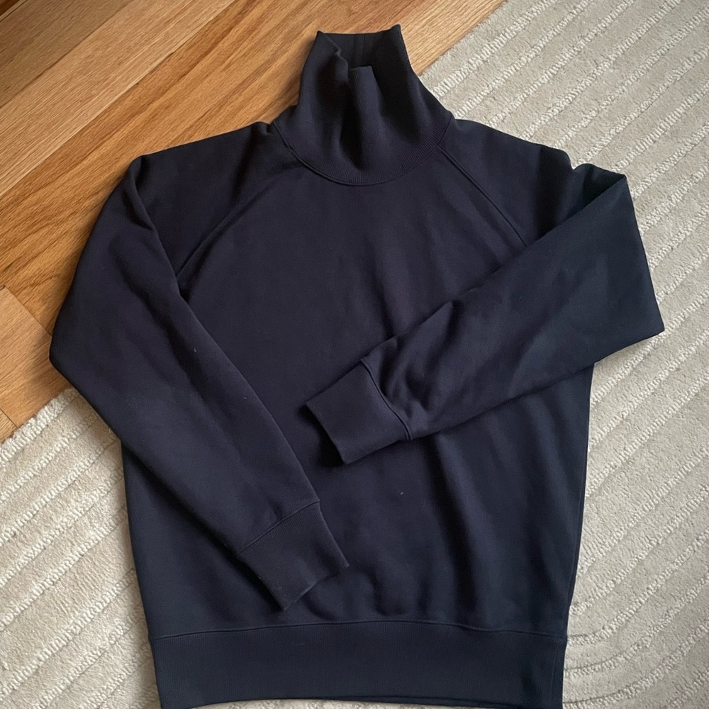 Classic Navy Turtleneck Sweater with Textured Knit (Scotch & Soda)